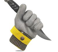 IXMLDAXD Guanti antitaglio in filo d'acciaio inossidabile， Guanti antitaglio, guanti, da lavoro di sicurezza antiscivolo e for uomo donna, cinturino polso regolabile(1PCS/XXL)