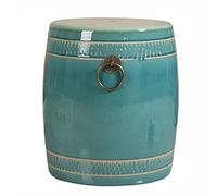 IXMLDAXD Il Tamburo di Ceramica, Sgabello da Giardino Rotondo in Ceramica, Sgabello da Giardino con tavolino Decorativo, for Giardino, Patio, Prato, casa for Interni ed Esterni(Blue)
