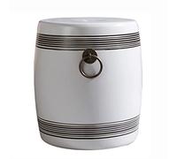 IXMLDAXD Il Tamburo di Ceramica, Sgabello da Giardino Rotondo in Ceramica, Sgabello da Giardino con tavolino Decorativo, for Giardino, Patio, Prato, casa for Interni ed Esterni(White)