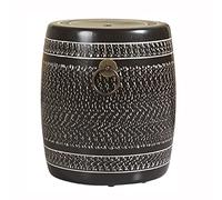 IXMLDAXD Il Tamburo di Ceramica, Sgabello da Giardino Rotondo in Ceramica, Sgabello da Giardino con tavolino Decorativo, for Giardino, Patio, Prato, casa for Interni ed Esterni(Black)