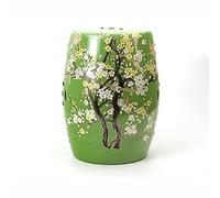 IXMLDAXD Il Tamburo di Ceramica, Sgabello Decorativo in Ceramica, Motivo Floreale Smaltato Ovale, Sgabello a Tamburo Adatto for Giardini, Cortili e Prati