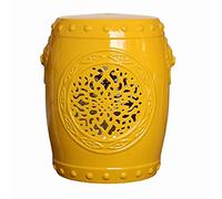 IXMLDAXD Il Tamburo di Ceramica, Sgabello for Tamburo da Giardino in Ceramica, Sgabello Decorativo da Giardino, Adatto for Giardino, Patio, Prato(Yellow)