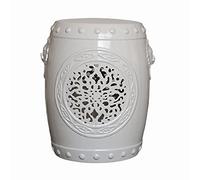 IXMLDAXD Il Tamburo di Ceramica, Sgabello for Tamburo da Giardino in Ceramica, Sgabello Decorativo da Giardino, Adatto for Giardino, Patio, Prato(White)