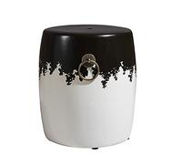 IXMLDAXD Il Tamburo di Ceramica, Sgabello for Tamburo in Ceramica, Anello in Ottone retrò Bianco e Nero Adatto for la Decorazione della terrazza della Camera da Letto del Giardino(Round)