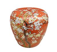 IXMLDAXD Il Tamburo di Ceramica, Sgabello for Tamburo in Ceramica, Nuovo Sgabello Basso in Stile Cinese, Artigianale Dipinto, Adatto for Cortile Esterno.(Orange)
