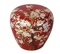 IXMLDAXD Il Tamburo di Ceramica, Sgabello for Tamburo in Ceramica, Nuovo Sgabello Basso in Stile Cinese, Artigianale Dipinto, Adatto for Cortile Esterno.(Red)