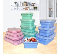 IXMLDAXD La scatola del pranzo, Bento Box Contenitore for Alimenti Pieghevole Lunch Portatile Contenitori for la Conservazione all'Aperto in Casa e in Cucina(Pink 1pc,500ml)