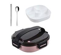 IXMLDAXD La scatola del pranzo, Bento Box, contenitore for il pranzo in plastica di grande capacità, for alimenti portatile con maniglia separata for forno a microonde(Pink)