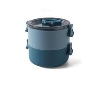 IXMLDAXD La scatola del pranzo, Bento Box, Lunch rotondo di grande capacità con coperchio a prova perdite, portatile da ufficio riscaldabile(Blue(double))