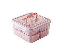 IXMLDAXD La scatola del pranzo, Bento Boxes Set di contenitori for il pranzo portatili Contenitore for alimenti a prova perdite con reticolo indipendente Adatto al microonde Bo(Pink a)