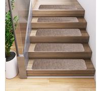 IXMLDAXD Le Scale, Set di 15 tappeti Antiscivolo for Scale da Interni, 8" x 30", for Bambini e Cani(Lt 104 Light Coffee)