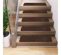 IXMLDAXD Le Scale, Set di 15 tappeti Antiscivolo for Scale da Interni, 8" x 30", for Bambini e Cani(Lt 105 Coffee)