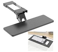 IXMLDAXD tastiera, Supporto for binario scorrevole for vassoio di estensione for scrivania, cassetto ergonomico, for mouse sotto il tavolo, estensore for girevole(Black,64X24cm)