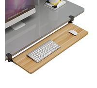 IXMLDAXD tastiera, Vassoio for tastiera sotto la scrivania, supporto for estraibile, piattaforme for mouse, supporti e ripiani portaoggetti, montaggio a morsetto facile(B walnut,75x25cm(30x10Inch))