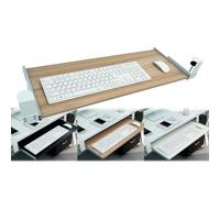 IXMLDAXD tastiera, Vassoio in legno a 3 colori for supporto tastiera e mouse, 55/65/75x30 cm, estraibile sotto la scrivania(White,65x30cm(26x12Inch))
