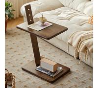 IXMLDAXD Tavolo pieghevole a muro, Carrello porta snack regolabile con ripiani portaoggetti, tavolino da caffè for soggiorno e camera letto(Brown,38x51x80cm(15x20x31inch))