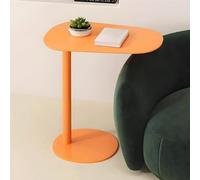 IXMLDAXD Tavolo pieghevole a muro, Tavolino ovale moderno for divano e letto, elegante tavolino da caffè con base rotonda for soggiorno camera(21"l X 15" w X 25" h,Orange)
