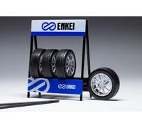 IXO 1/18 MODELLISMO DIORAMI SET 4 RUOTE CERCHI ENKEI MODELLINO STATICO DIECAST