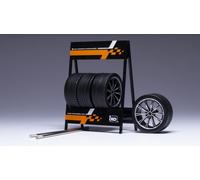MODELLISMO AUTO STATICO DIORAMI IXO SET 4 RUOTE CERCHI RS3 SILVER SCALA 1/18