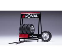 ixo Modellismo Auto Statico Set 4 Ruote Ronal Turbo Cromato Scala 1:18