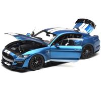Ford Shelby Mustang GT500 2022 Blu Metallizzato Bianco Modellino 1:18 Ixo Models