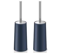 IXO Scopino per WC e supporto, confezione da 2 scopini per WC con manico lungo in acciaio inossidabile 304, scopino per WC, ergonomico, elegante, durevole (blu)