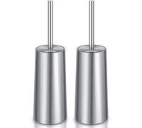 IXO Scopino per WC e supporto, confezione da 2 scopini per WC in acciaio inox 304, per WC da bagno, ergonomici, eleganti, durevoli