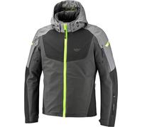 Ixon Burning impermeabile Giacca tessile moto, nero-grigio-giallo, taglia L per maschi