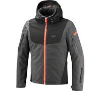 Ixon Burning impermeabile Giacca tessile moto, nero-grigio-rosso, taglia L per maschi