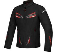 Ixon Caliber Giacca tessile da moto impermeabile, nero-bianco-rosso, taglia 2XL per maschi