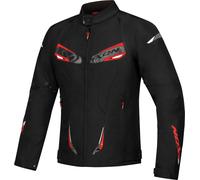 Ixon Caliber Giacca tessile da moto impermeabile, nero/bianco/rosso, Taglia XXL