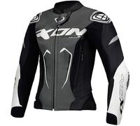 Ixon Vortex 3 Giacca di pelle moto da donna, Bianco/nero, Taglia XS