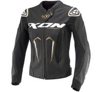 Ixon Vortex 3 Giacca di pelle moto da donna, nero-bianco-oro, taglia M per donne