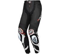 Ixon Vortex 3 Pantaloni in pelle da moto, nero-bianco, taglia 2XL per maschi