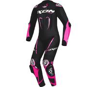Ixon Vortex 3 Tuta in pelle moto 1 pezzo da donna, nero-rosa, taglia M per donne