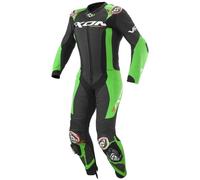 Ixon Vortex 3 Tuta in pelle da moto 1 pezzo, nero/verde, Taglia M