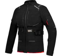 Ixon M-Skeid Giacca tessile da moto da donna impermeabile, nero/rosso, Taglia L