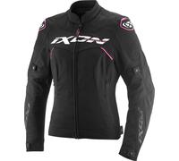 Giacca da moto da donna IXON Meteor 31 Lady nero-bianco-rosa M