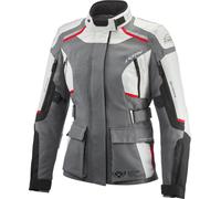 Ixon Midgard Giacca tessile da moto da donna impermeabile, nero/grigio/rosso, Taglia XL