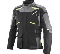 Ixon Midgard Giacca tessile da moto impermeabile, nero/grigio/giallo fluo, Taglia S