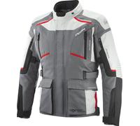 Ixon Midgard Giacca tessile da moto impermeabile, nero/grigio/rosso, Taglia XXL