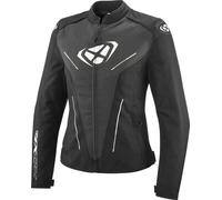 Ixon Prodigy Impermeabile Ladies Motocycle Giacca in tessuto, nero-bianco, taglia L per donne