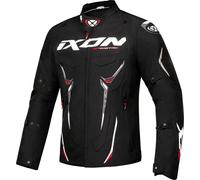 Ixon Roadstar Giacca tessile da moto impermeabile, nero/bianco/rosso, Taglia L