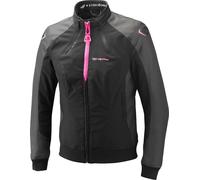 IXON Giacca moto Siwa donna impermeabile nero-grigio-rosa Taglia L
