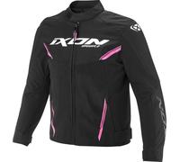 Ixon Striker 2 Giacca impermeabile per motociclette, nero/rosa, Taglia 10 anni