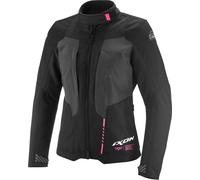 Ixon Tyr Parka impermeabile per motociclette, nero-grigio-rosa, taglia 3XL per donne