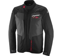 Ixon Tyr Parka tessile per motociclette, nero-grigio-rosso, taglia S per maschi