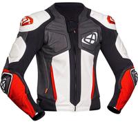 Ixon Vendetta Evo Giacca in pelle per moto, nero/bianco/rosso, Taglia L