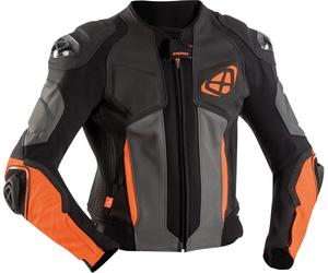 Ixon Vendetta Evo Giacca in pelle per moto, nero-grigio-arancione, taglia M per maschi