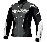 Ixon Vortex 3 Giacca di pelle moto da donna, Bianco/nero, Taglia XS